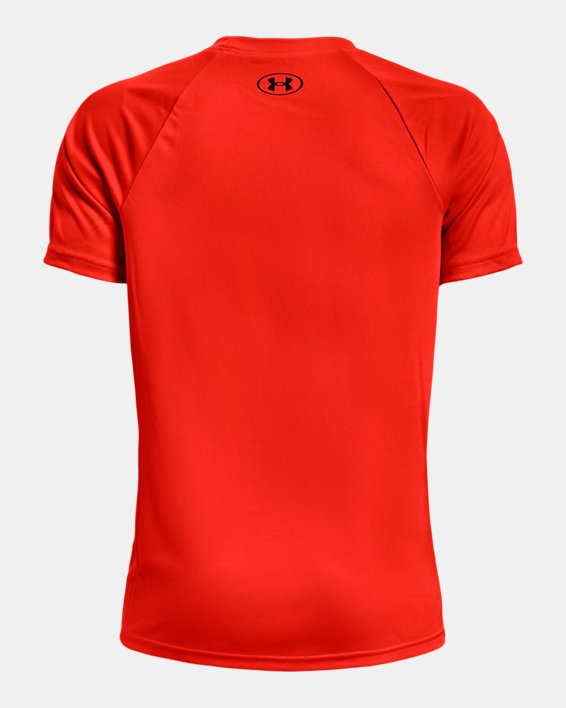 Boys' UA Tech™ Big Logo Short Sleeve, Orange, pdpMainDesktop image number 1